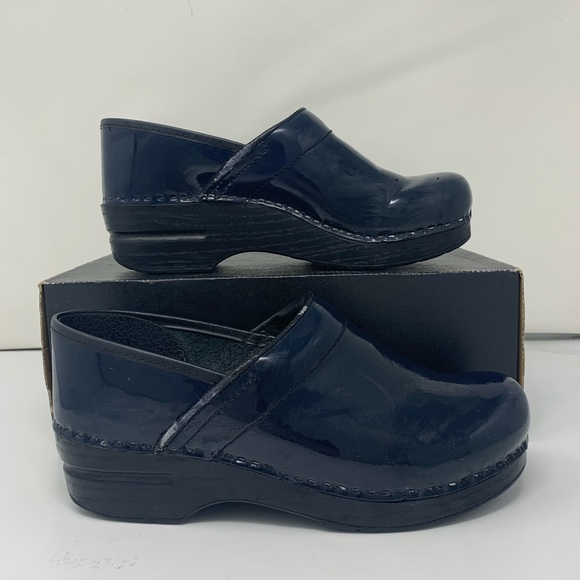 Dansko Shoes - Dansko Navy Blue Leather Clogs